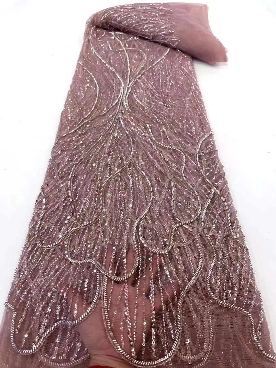 Свадебное платье с гипюровым шнурком швейцарская африканская нигерийская Свадебная кружевная ткань бисером и блестками для