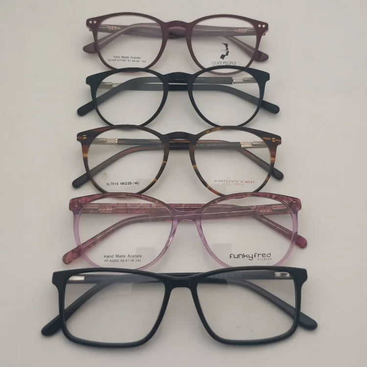 Clear Stock Acetate Eyeglasses Cheap Prices Random Selection Brand Acetate Optical Glass Frames