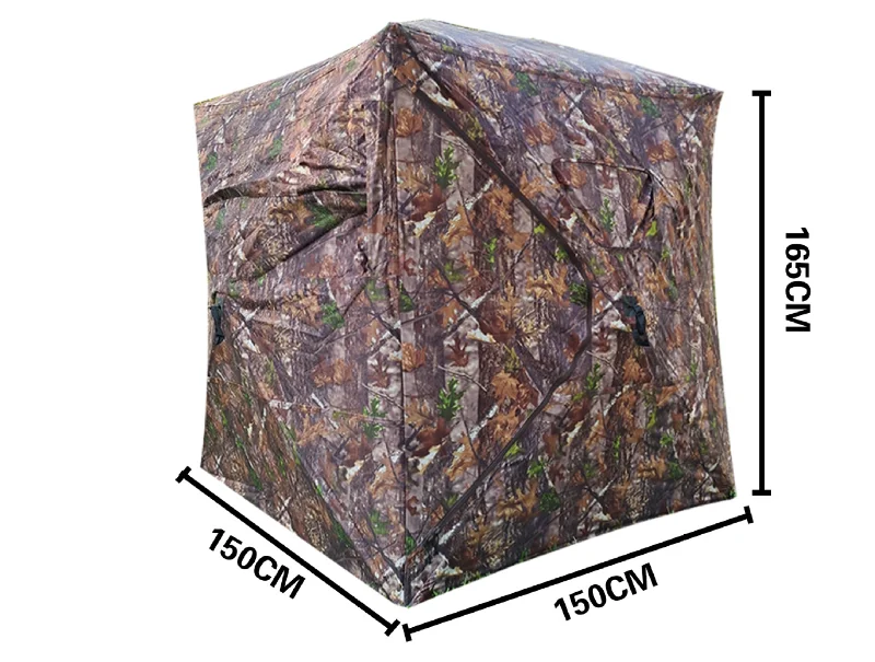 New portable pop up outdoor camping tent camouflage blind hunting tent with fiberglass poles details