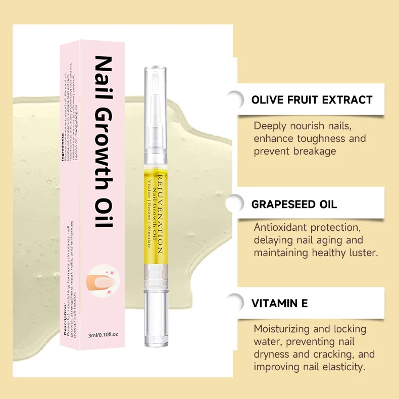 3ml Vitamin Enriched Nail Growth Oil Pen Cuticle Repair Strengthener for Healthy Nail Care