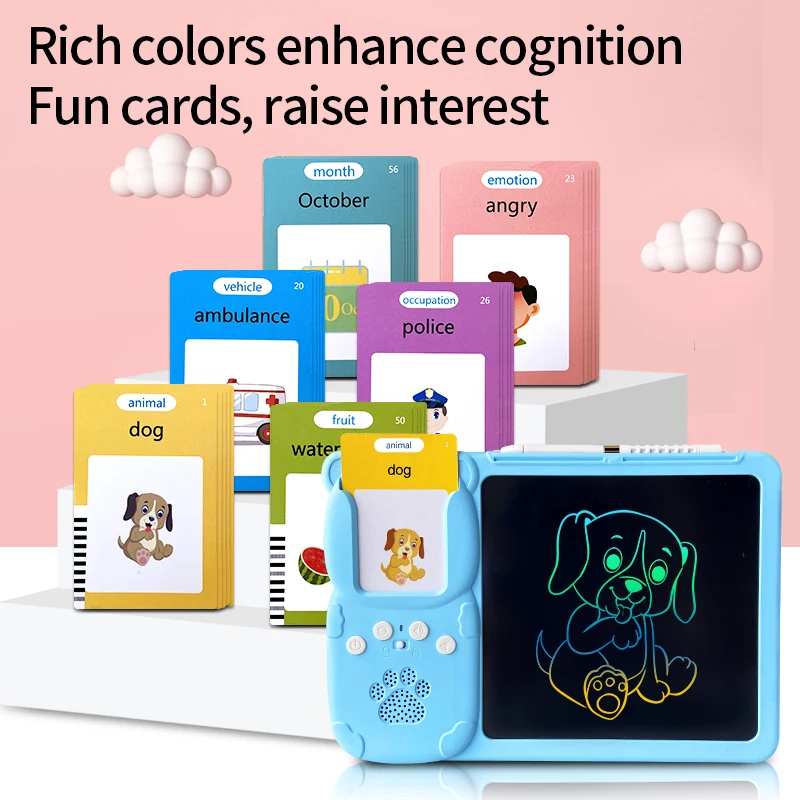 510 Words Talking Flash Cards - LCD Writing Tablet for Toddlers