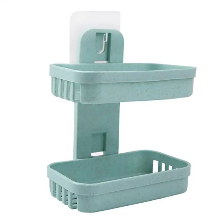 Hot Sale 2pcs Storage Shelf Bathroom Decoration Soap Rack Shower Douche Accessories Plastic Bathroom Accessories Soap Holder