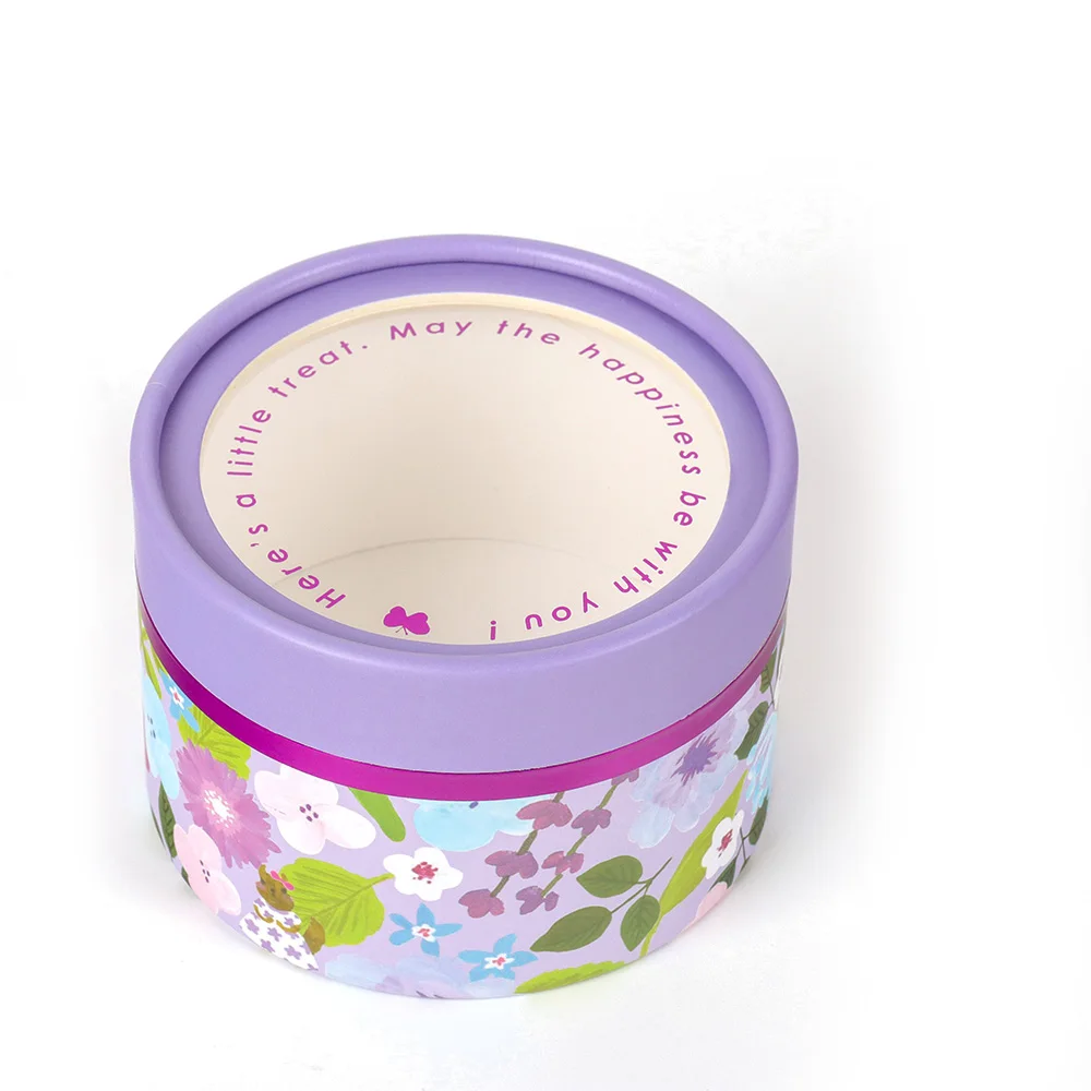 Factory Cylindrical Packaging Box with Window Paper Tube Gift Box PVC Patch Small Handicraft Printing Round Paper Can Packaging