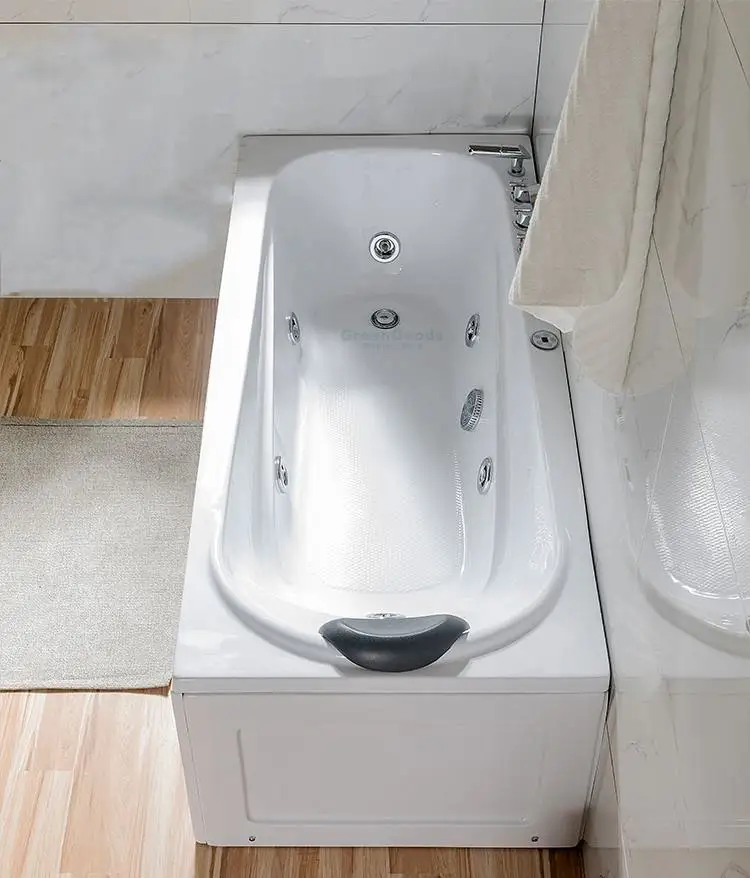 Japan Home Sex Hot Spa 120x70 Acrylic Rectangle Bathtub with Combo Massage Freestanding Modern Design for Hotel Villa Indoor Use