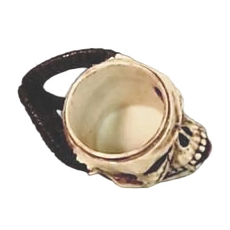 Custom Handmade Removable Polyresin with Stainless Steel Unique 3D Horn Demon Skull Drinking Cup Tankard Double Wall Beer Mug