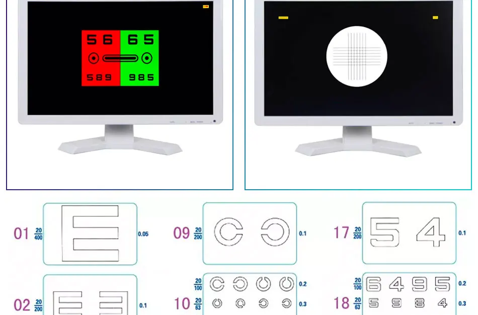 Screen Vision Chart Panel Led Visual Acuity Testing Chart 19 Inch Eye Vision Ophthalmic LCD Optical Tester Monitor