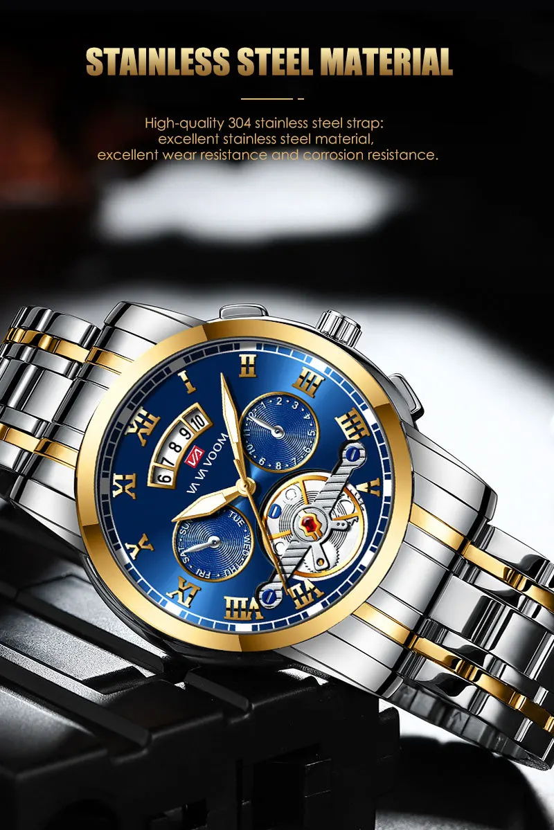 VA VA VOOM 2453 Tourbillon design Calendar Watch For Men