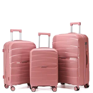 OEM ODM Custom Logo Hard Travel Suitcase Set PP Waterproof Polyester Lock Luggage Outdoor Use Manufacturer's Trolley Zipper