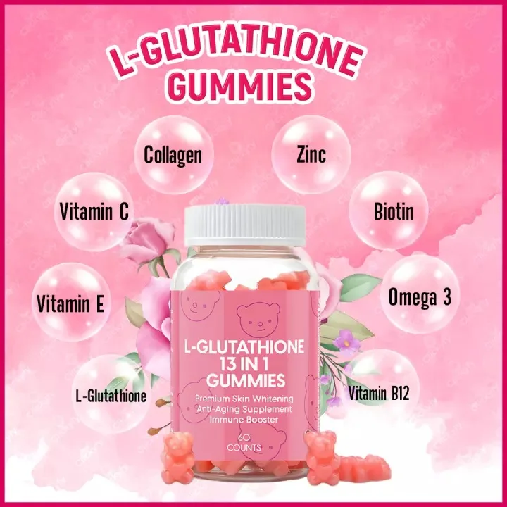 Seller Pick L-Glutathione 13 in 1Gummy Bears Biotin Collagen Skin Whitening Pills Anti-Aging Remove Dark Spot