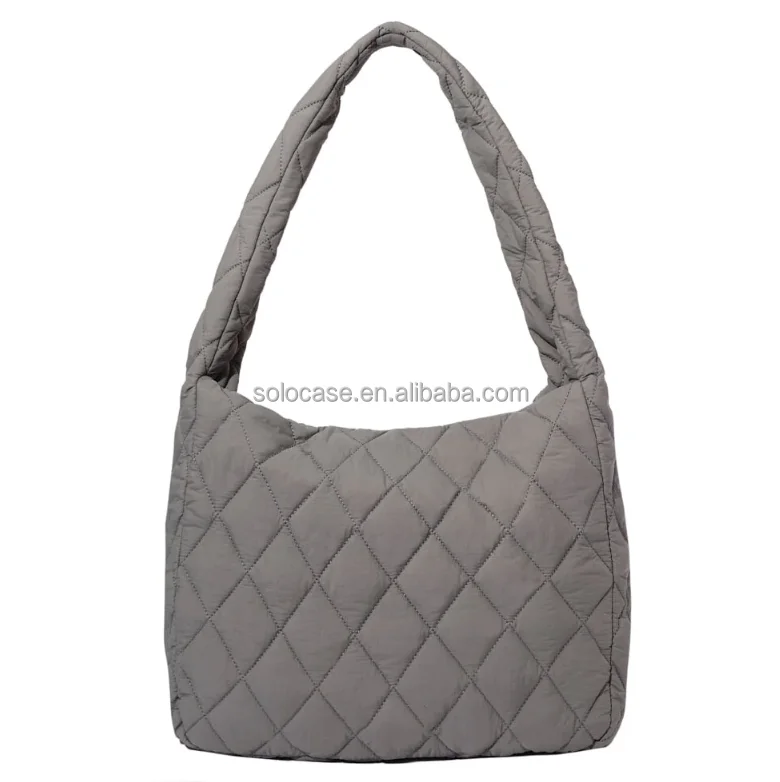 Quilted Nylon Puffer Shoulder Bag
