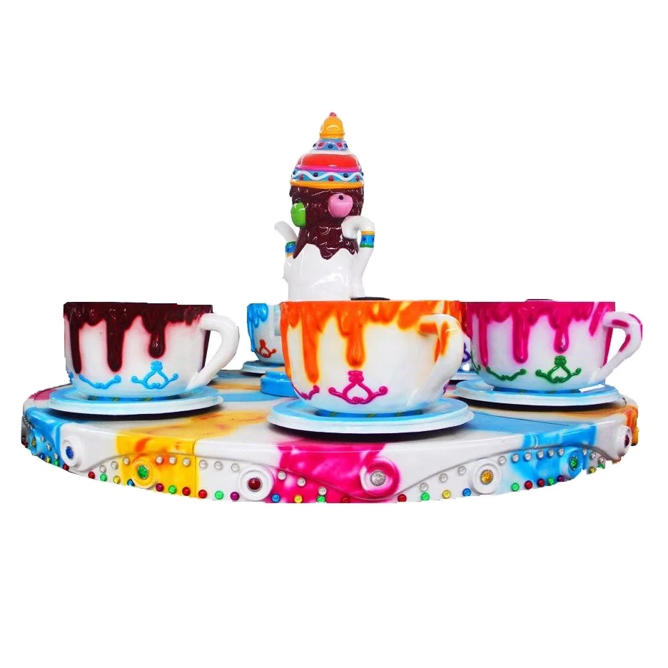 Amusement Park Kiddie Ride Folded Portable Coffee Cup Rides with Trailer