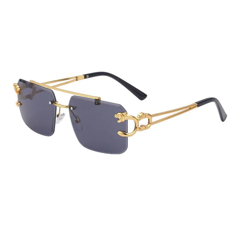 Rimless Sunglasses Square Fashion Shades Tinted Lens Metal Frameless Rectangle Y2K Glasses UV400