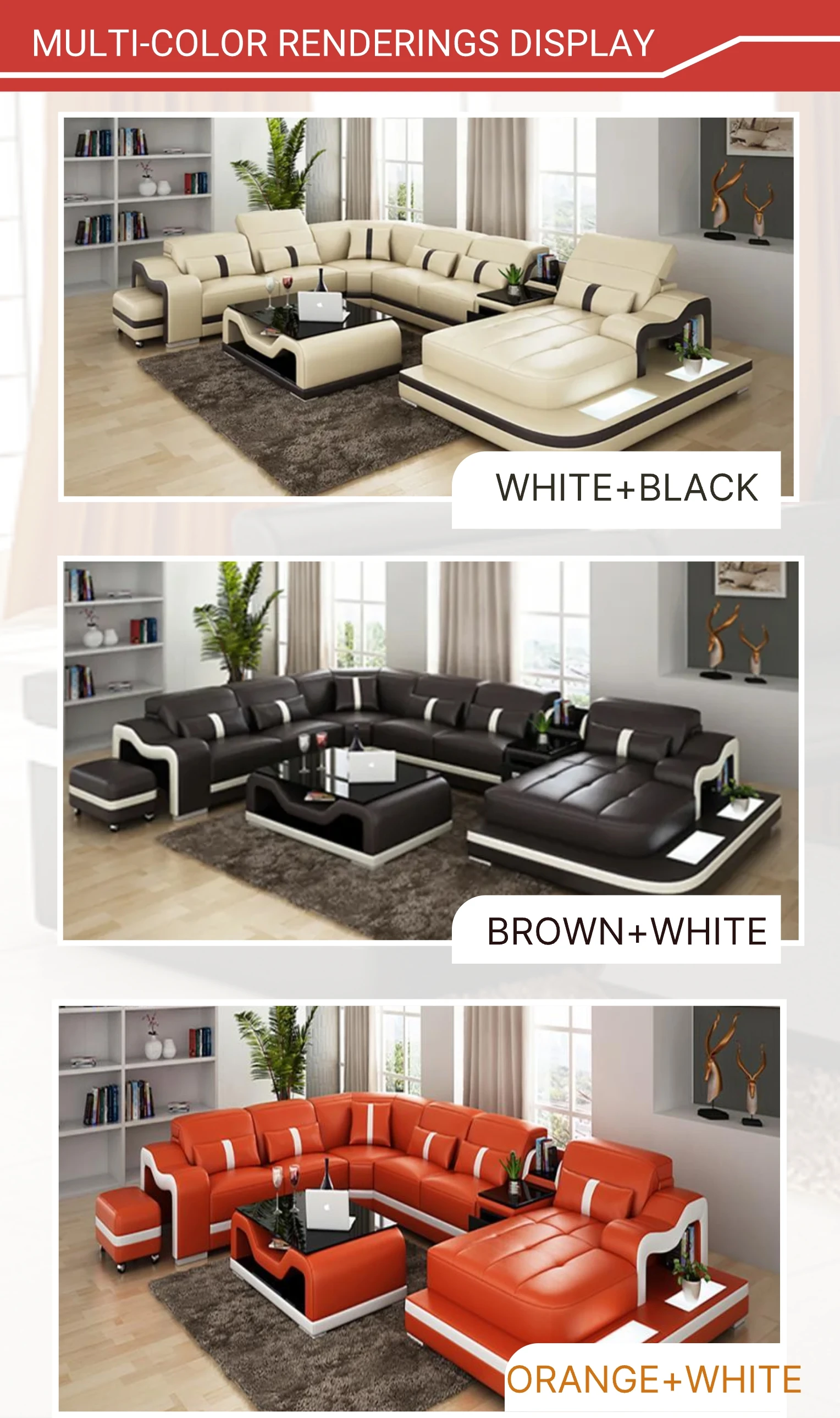 Living Room Furniture Sofa Set Modern Couch Dubai Modern Leather Sofa