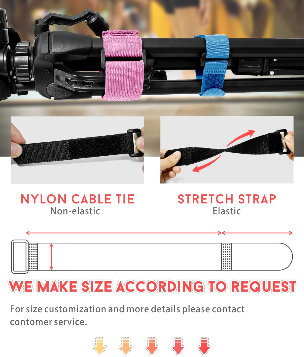 High Quality Reusable Cable Strap Hook and Loop Nylon Straps With Buckle