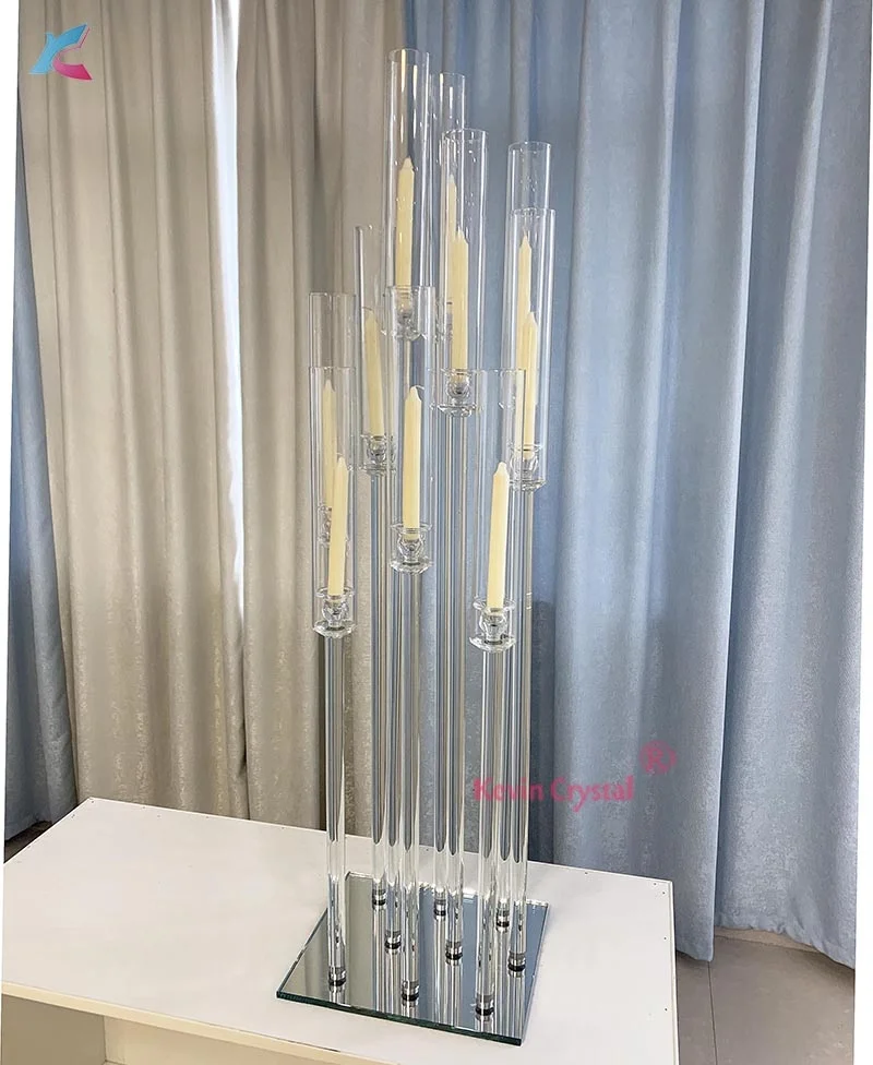 K-1160 оптовая продажа стол высокий абажур с украшением в виде кристаллов канделябры свадебного