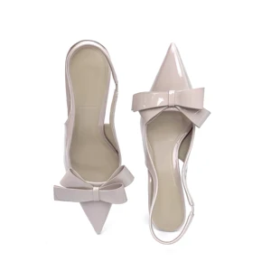 ZAZB Brand Women's Customized Leather Bow Decoration High Heel Sandals Slim Fit Wedding Bride Elegant Woman