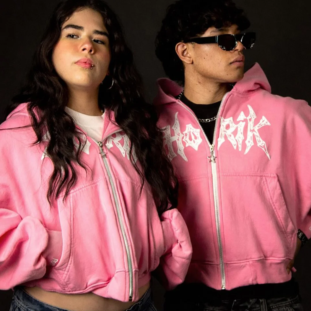 Přizpůsobitelná trendy uliční kapuce z 100 % bavlny, unisex svetr s digitálním potiskem DTG a vyšíváním na surovém okraji