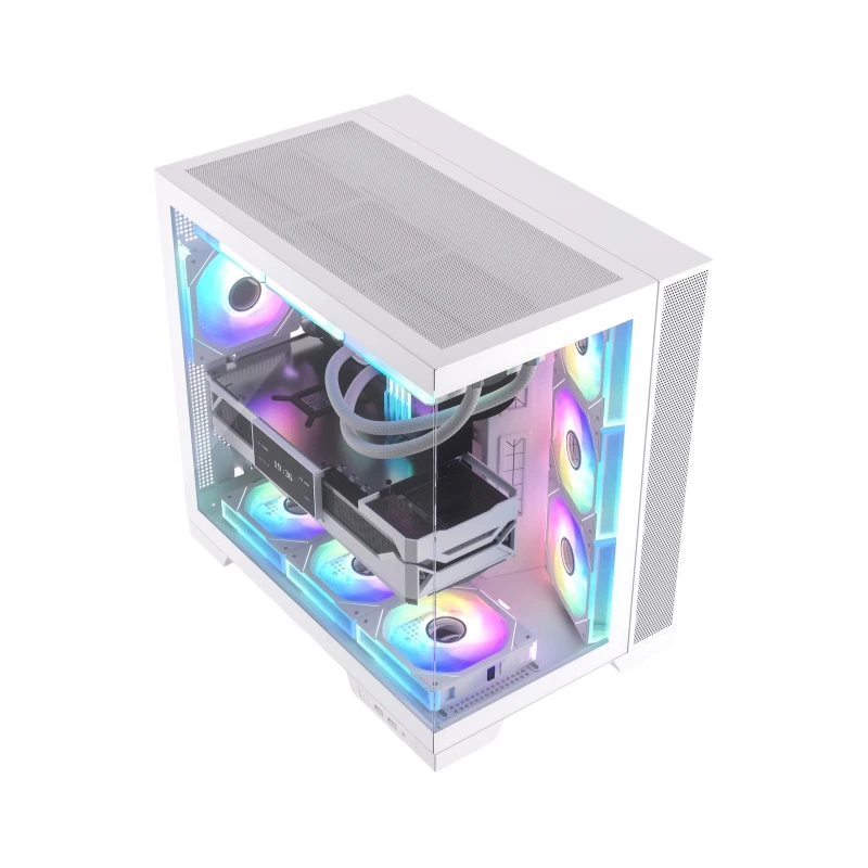 JNP-C708H Flow White Midi Tower PC Gaming Case - Stock Available
