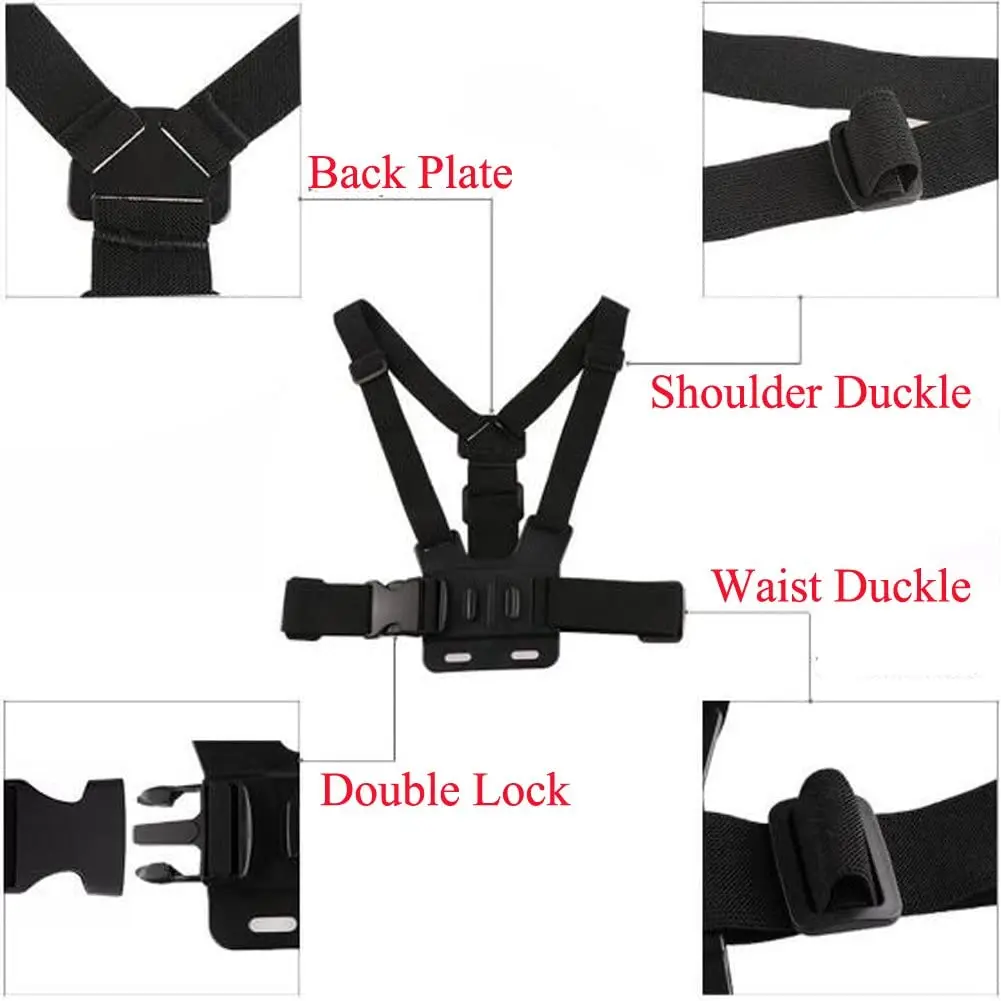 Hot Sell Basics Adjustable Chest Mount Harness for GoPro Camera Compatible with GoPro Hero Series Black