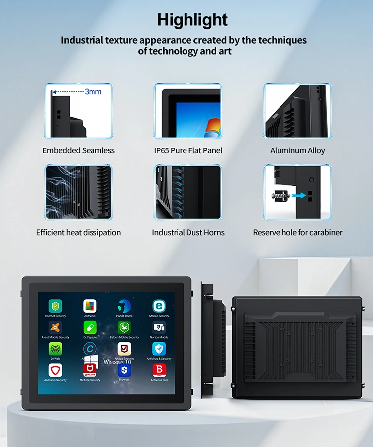 Industrial Waterproof All in One Panel PC Vesa Mounted Embedded Resistive/Capacitive Multitouch Touchscreen Industrial Tablet