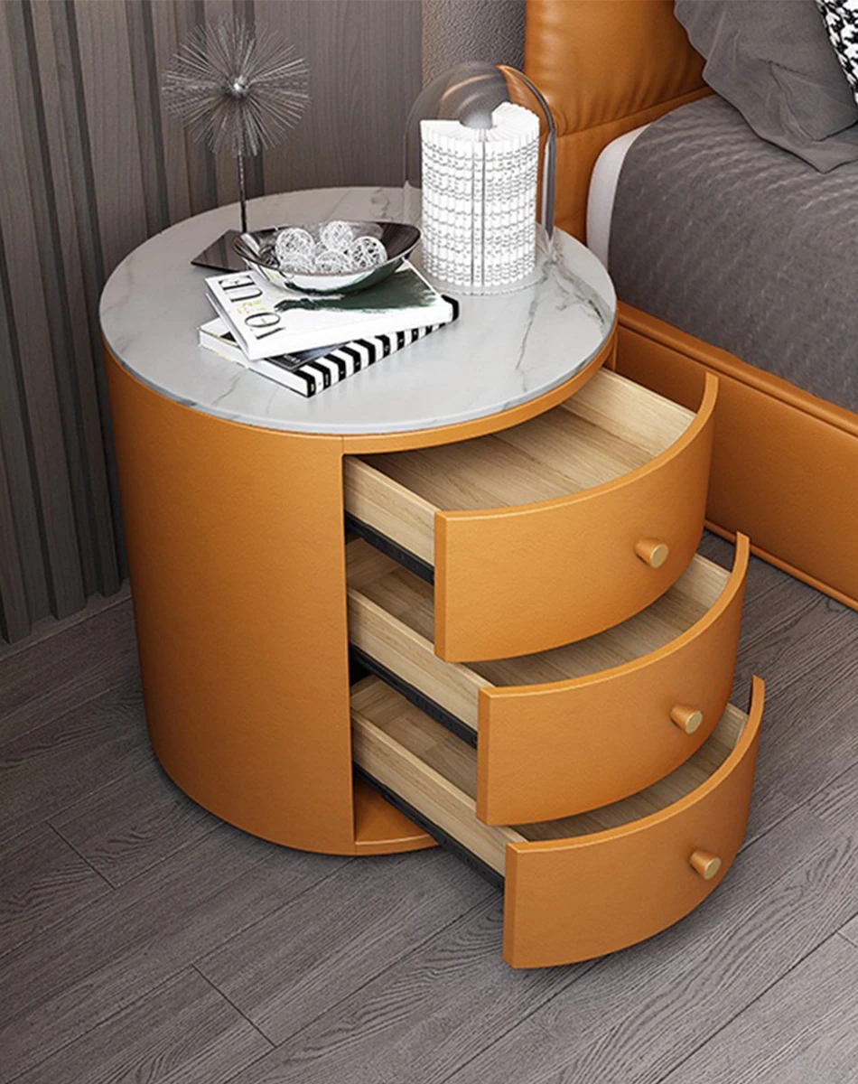 Luxury Smart Nightstand Phone Wireless Charger Bedside Round