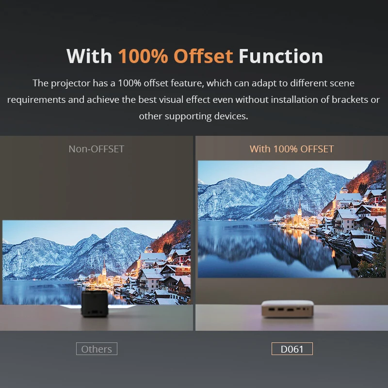 Hotack  D061 Smart Android TV Projecteur HD 720P Home Theater Video Proyector Portable Mini Outdoor Projector