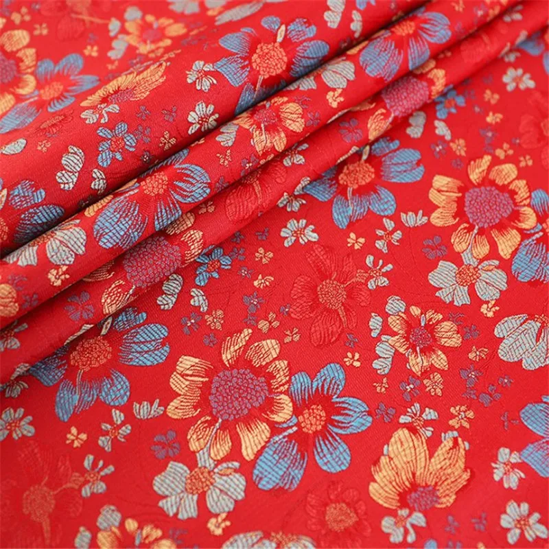 批发美丽优雅的刺绣jacqaurd面料锦缎宽90厘米女士服装旗袍