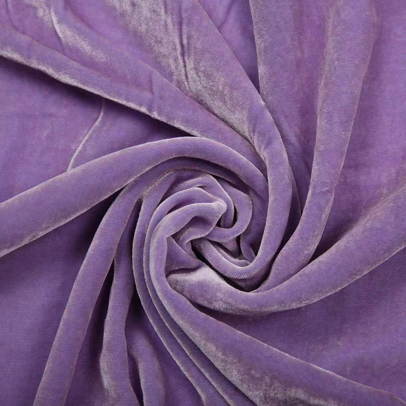 Plain Solid Dyeing 100 Silk Velvet Fabric Purple Silk Velvet Sofa Curtain Fabric Velvet Fabric for Clothes