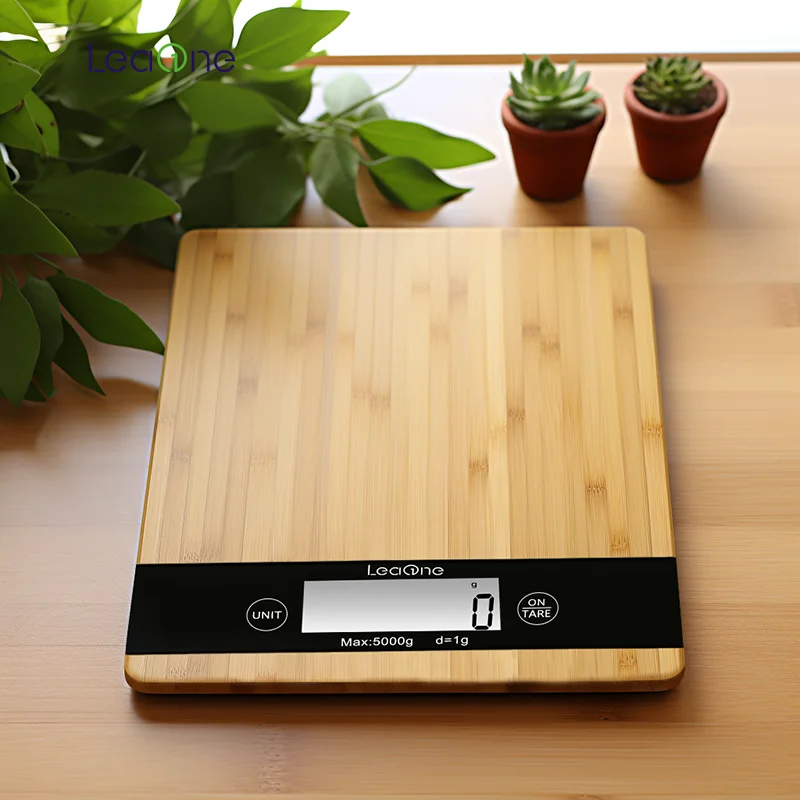 Bamboo Bathroom Scale with Backlight