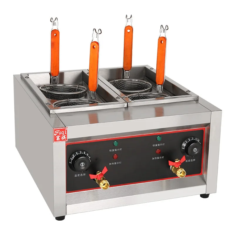Popular Kitchen Appliances Commercial Heating Noodle Machines Six Heads Electric Noodle Cooker Hot Pot Fryer