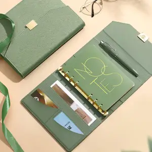 Enterprise Business Gift A5 Loose Leaf Notebook Gift Box Set Customized logo Magnetic Buckle Three Fold Notebook