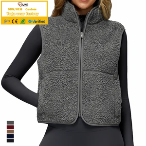 Custom New High Quality Autumn Winter Women Sleeveless Vest with Collar Fleece Jacket for Outdoor Activities