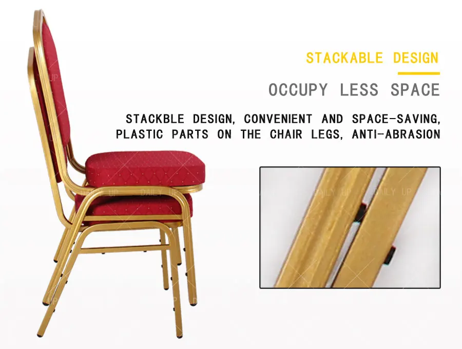 Factory Sale Stacking Banquet Chair Steel Frame And Classic Style Chair Low Price Stackable Hotel Chair For Wedding And Dining