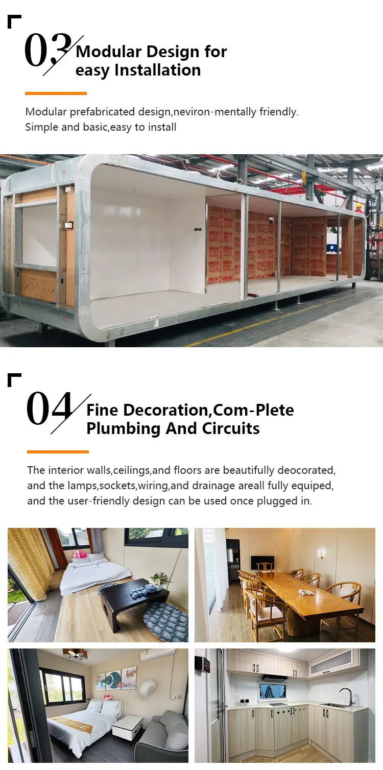 20ft 40ft Prefabricated Modular House Cabin Office Portable Home Pod ...