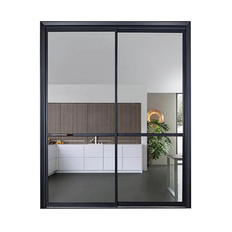 WANJIA Aluminum Frame Waterproof Aluminium Sliding Glass Patio Doors Sliding Exterior Glass Doors Aluminium Sliding Glass Doors