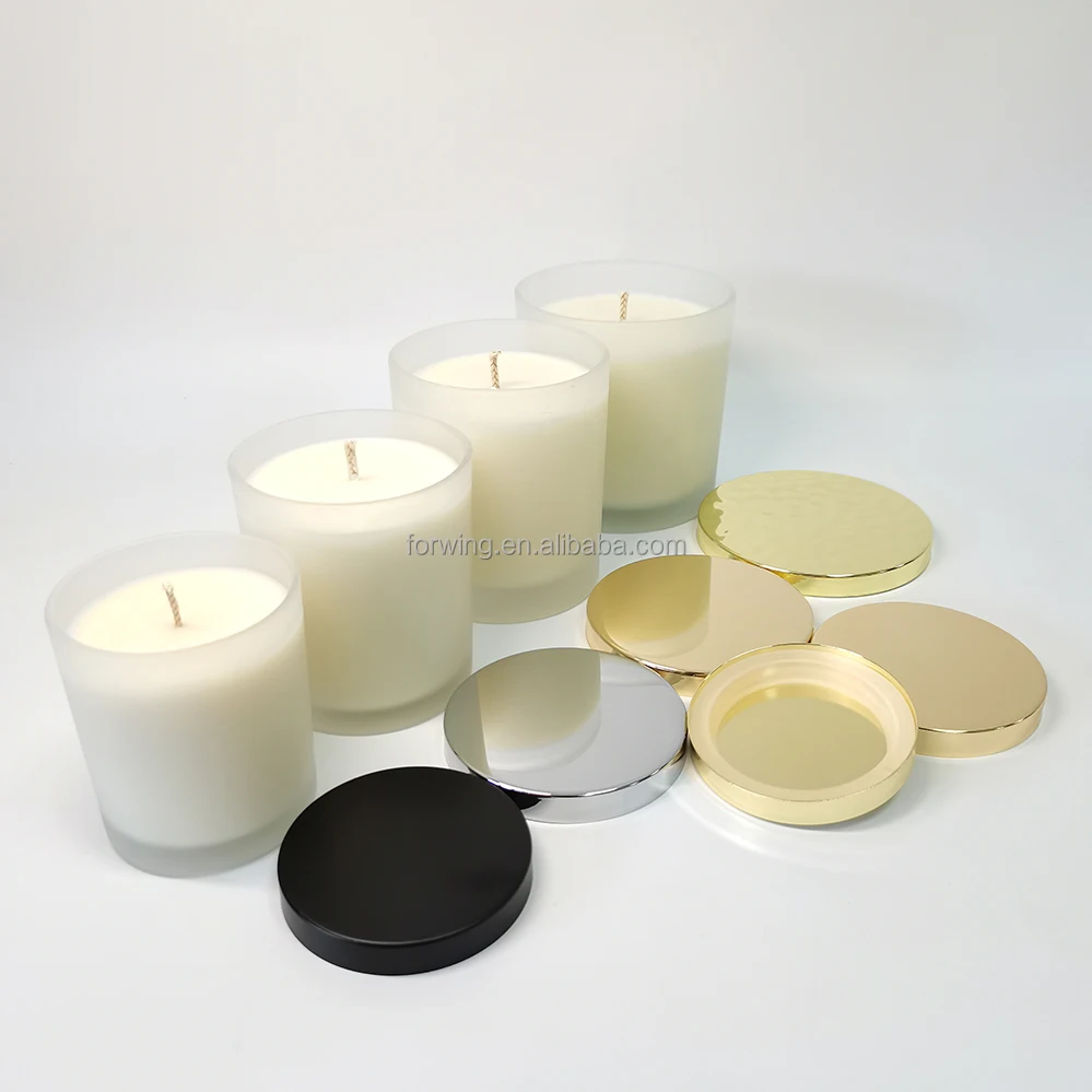 White Candle Container Inside Stained Glass Scented Candle Jar With Lid