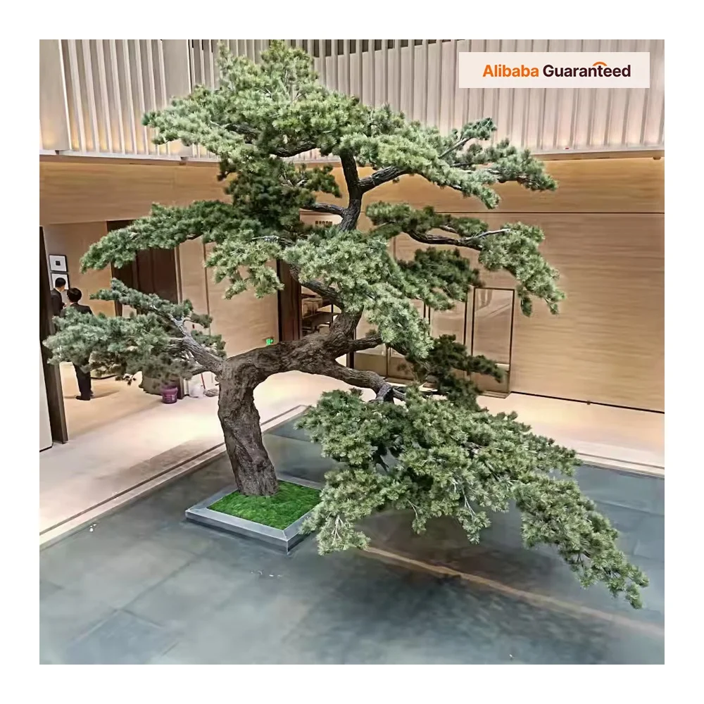 Magefertigter 4,5 m hoher, 6 m breiter riesiger knstlicher japanischer  Zedernbaum, groer grner Kiefernbaum, knstlicher Bonsai-Baum fr die ...