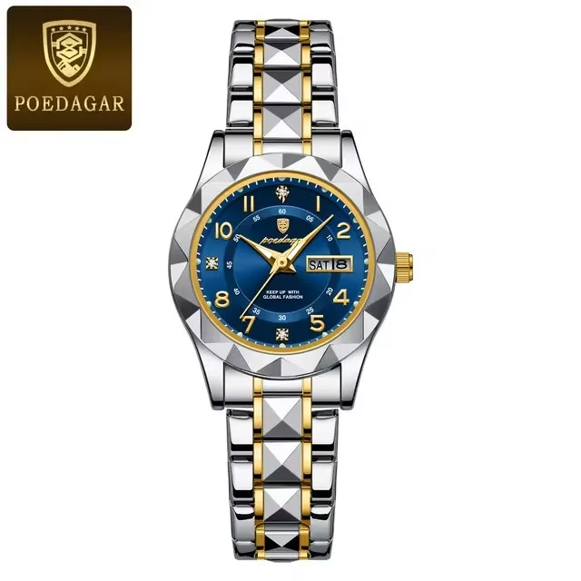 POEDAGAR Luxury Women's Watches Waterproof Luminous Date Week Ladies Watch for Female Qu aperçu 14