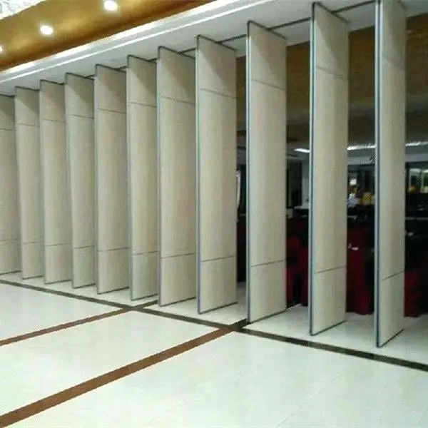 Latest Design Aluminium Frame Sliding Folding Wooden Banquet Hall Soundproof Movable Partition Wall