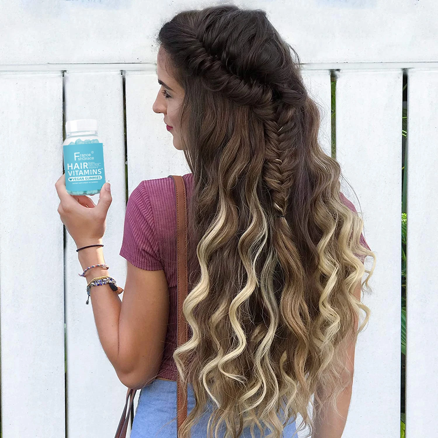 
 Мульти веганских материалов мультивитаминного с витамином A,B-6,B-12,C,D,E, биотин, цинк, фолиевой кислоты ногти витамины роста волос жевательный мармелад Биотин  