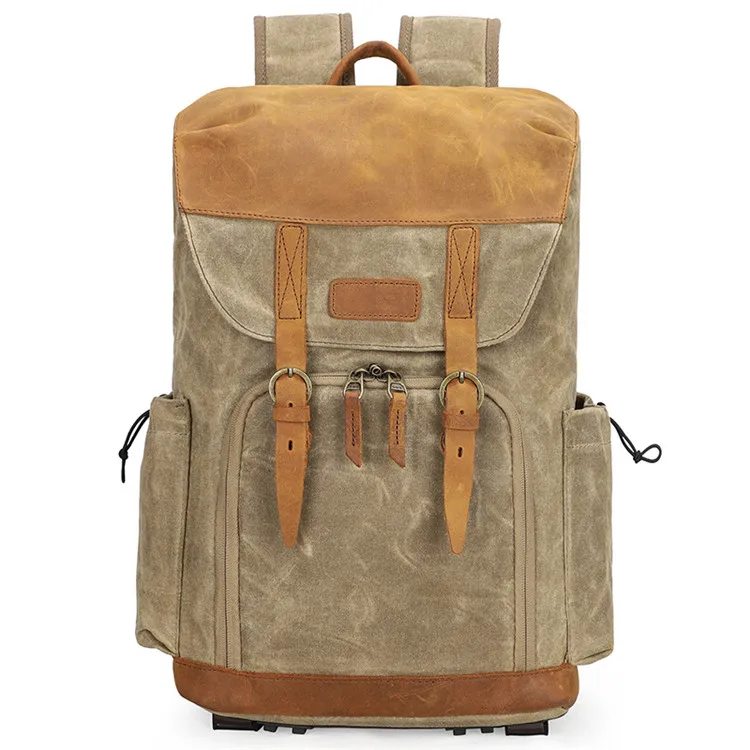 Waterproof canvas SLR camera bag hiking backpack