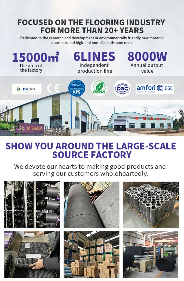 Indoor Door Mats Weather-Resistant TPE Rubber Backed Doormat for Entryway(图1)