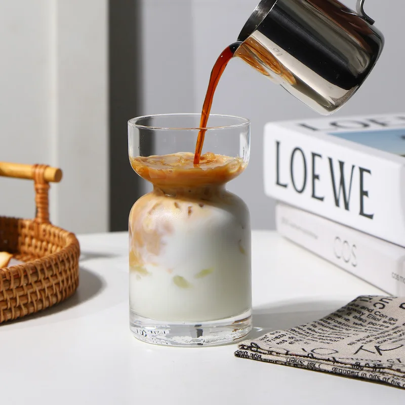 Nordic Saturn Time Hourglass Tumbler Net Red Ins Restaurant Creative Iced Latte Coffee Mug Juice Milk Tea Beverage Glass Cup