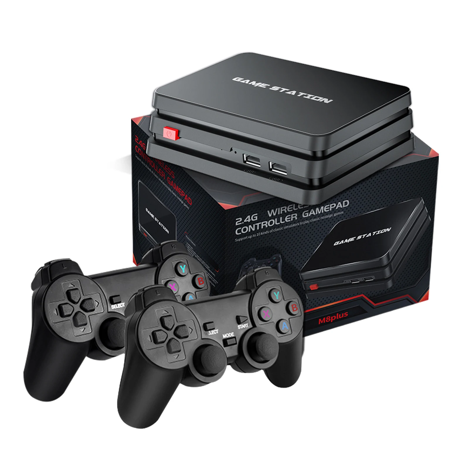 M8 Plus 64 Гб Игровая приставка для ТВ 10000 игр поддержка эмулятора MAME FC GB GBA GBC MD SFC PS1 ATAR PSP 2 4 беспроводной контроллер