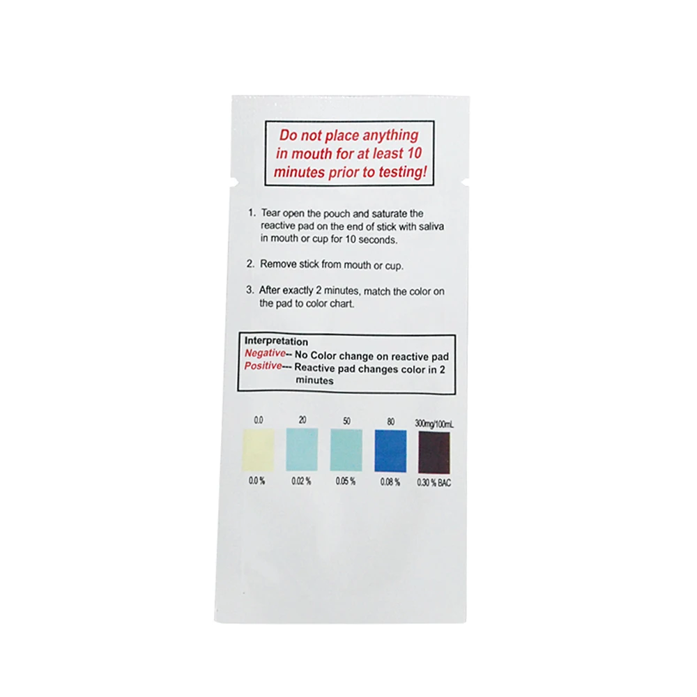 Greenwon Single Use Saliva Alcohol Test Strip/disposable Alcohol Test
