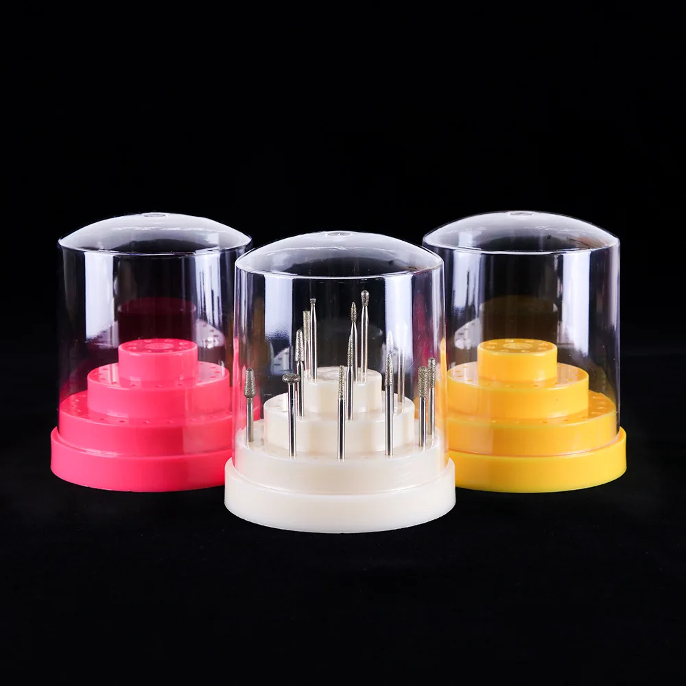 48 отверстий искусства ногтя сверла для ногтей фреза дисплей контейнер пустая коробка хранения аксессуары маникюра