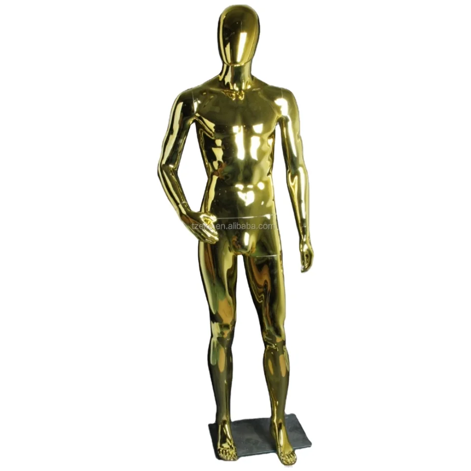 Chrome Male Gold Mannequin Fashion Model Cheap Pp Material Dunmmy
