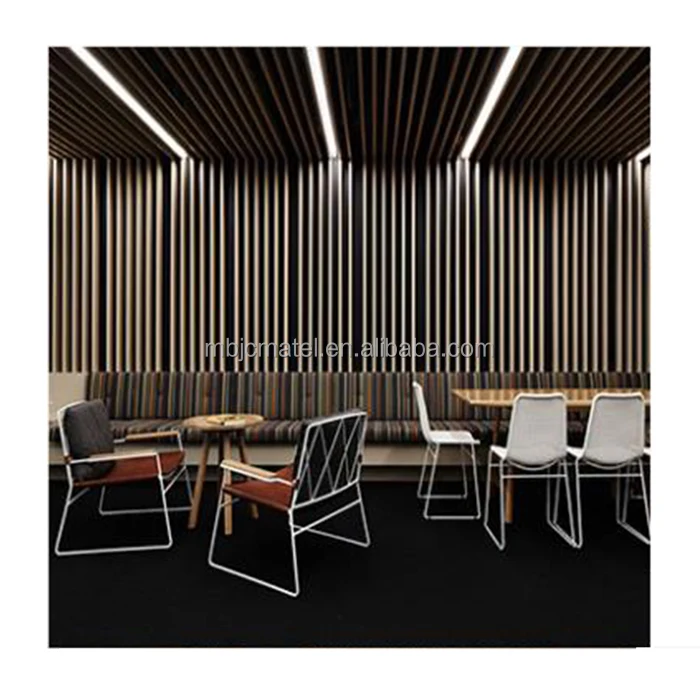 Grate Suspend Ceil Grid Surface Mount Strip Design Tube square Panel Screen Ceiling Aluminum S-strip Ceiling