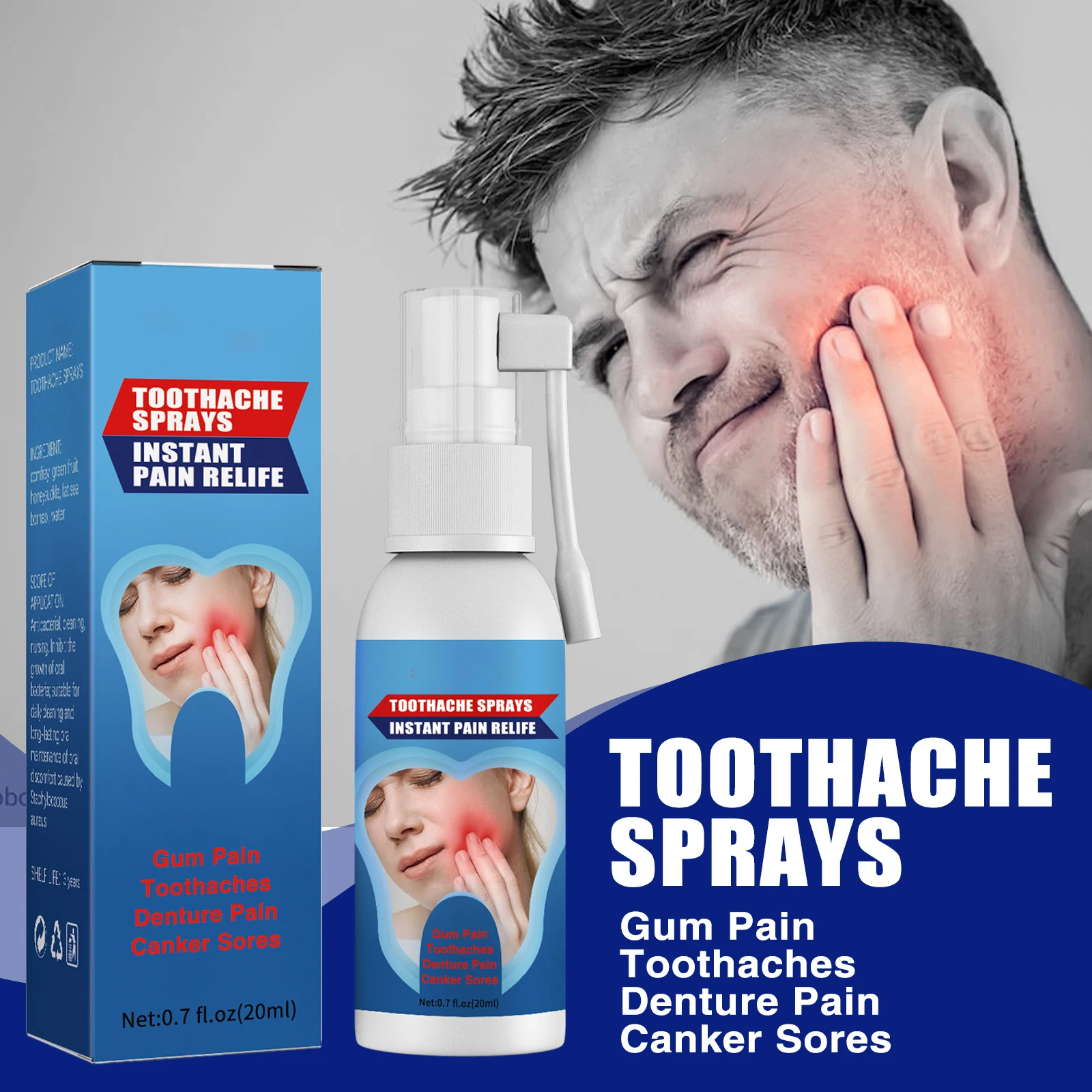 30ml Decayed Tooth Dental Aid for Bleeding Gums Tooth Pain Relief Oral Health Care Toothache Spray