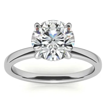 Xiqi Elegant Four Prong Engagement Wedding 1.5ct Moissanite Diamond Ring 925 Silver Rings Jewelry Women